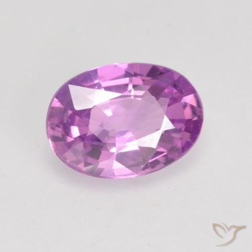 Zaffiro Viola intenso naturale da 0.59 ct, Ovale, VVS-VS