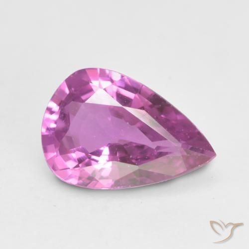 0.60ct Naturale Viola intenso Zaffiro, Forma a pera, VVS-VS