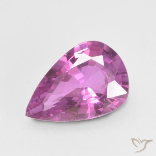 Zaffiro Viola intenso naturale da 0.60 ct, Forma a pera, VVS-VS