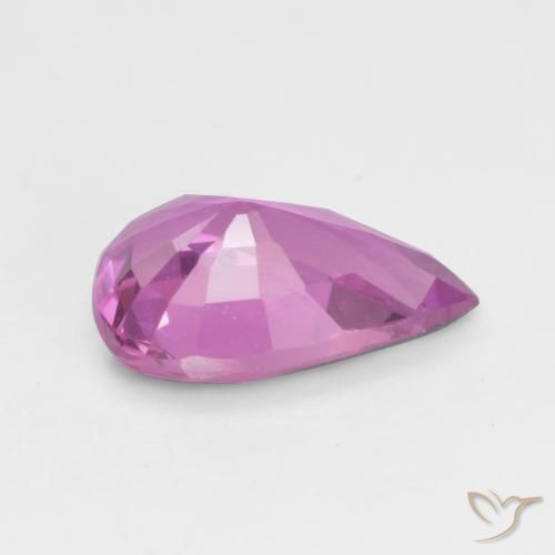 Zaffiro Viola intenso naturale da 0.60 ct, Forma a pera, VVS-VS