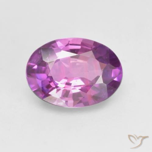 Zaffiro Viola intenso naturale da 0.65 ct, Ovale, VVS-VS
