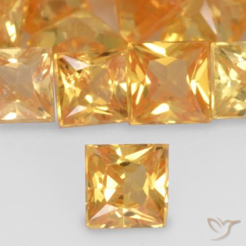 0.21ct Naturale Arancio Medio Zaffiro, Quadrato, VS