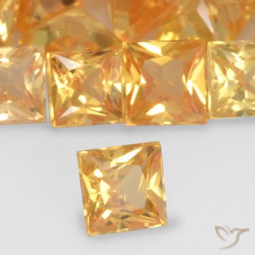 Zaffiro Arancio Medio naturale da 0.21 ct, Quadrato, VS