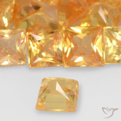 Zaffiro Arancio Medio naturale da 0.21 ct, Quadrato, VS