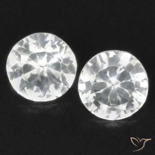 0.68ctw Naturale Bianco Zaffiro, Rotondo, VS