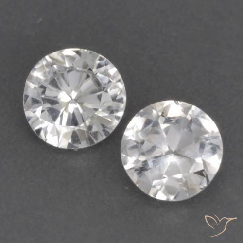 0.78ctw Naturale Bianco Zaffiro, Rotondo, VS