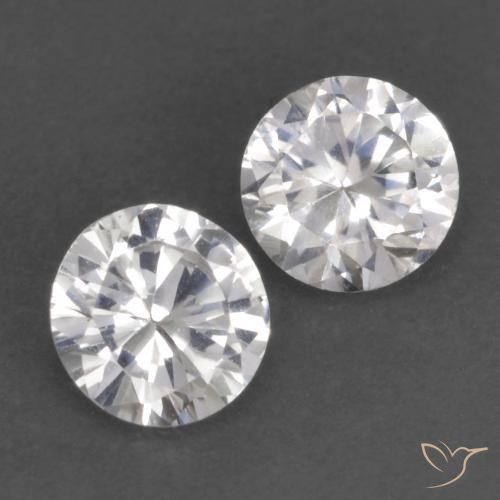 Gemme di Zaffiro Bianco naturale da 0.80 ct, Rotondo, VS