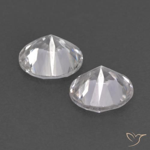 Gemme di Zaffiro Bianco naturale da 0.80 ct, Rotondo, VS
