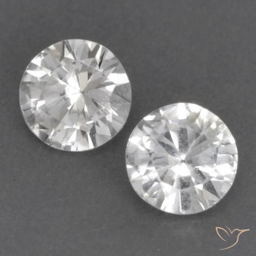 0.75ctw Naturale Bianco Zaffiro, Rotondo, VS