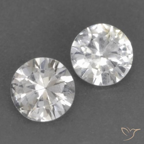 Gemme di Zaffiro Bianco naturale da 0.75 ct, Rotondo, VS