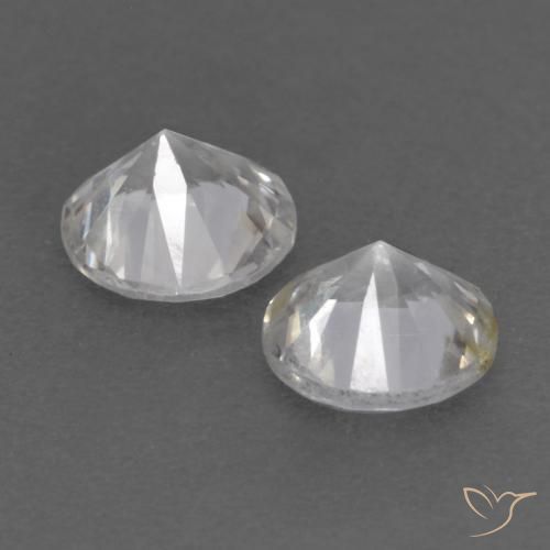Gemme di Zaffiro Bianco naturale da 0.75 ct, Rotondo, VS