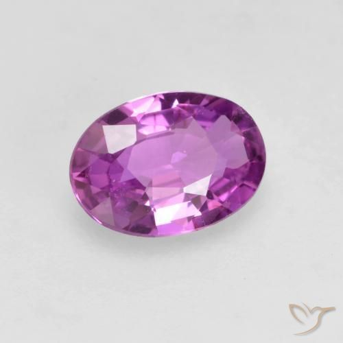 Zaffiro Viola intenso naturale da 0.47 ct, Ovale, VVS-VS