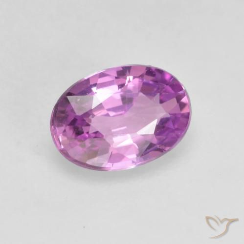 Zaffiro Viola Rosato Intenso naturale da 0.61 ct, Ovale, VVS-VS