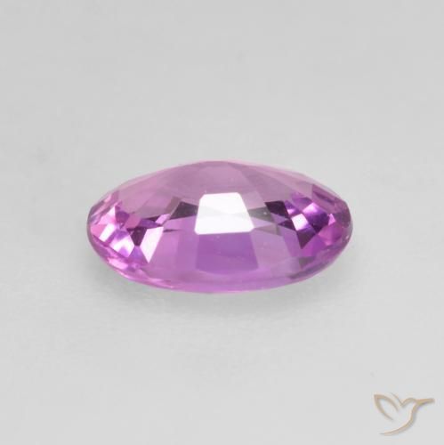 Zaffiro Viola Rosato Intenso naturale da 0.61 ct, Ovale, VVS-VS