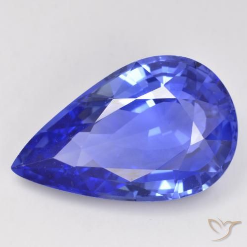 Zaffiro Blu fiordaliso naturale da 12.22 ct, Forma a pera, IF