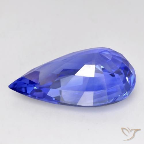 Zaffiro Blu fiordaliso naturale da 12.22 ct, Forma a pera, IF