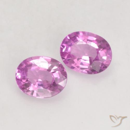 Gemme di Zaffiro Viola-Rosa naturale da 0.75 ct, Ovale, VS
