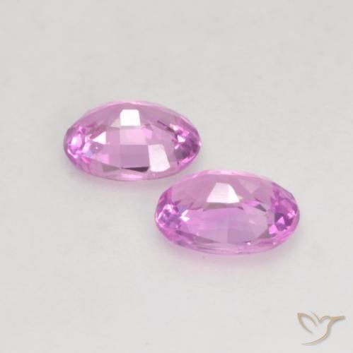 Gemme di Zaffiro Viola-Rosa naturale da 0.75 ct, Ovale, VS