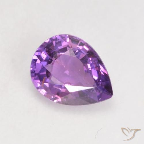 0.47ct Naturale Vivido Rosa Viola Zaffiro, Forma a pera, VS