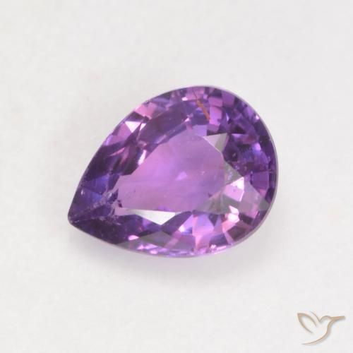 Zaffiro Vivido Rosa Viola naturale da 0.47 ct, Forma a pera, VS