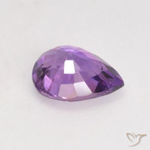 Zaffiro Vivido Rosa Viola naturale da 0.47 ct, Forma a pera, VS