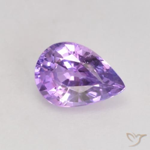 0.64ct Naturale Viola medio Zaffiro, Forma a pera, VS
