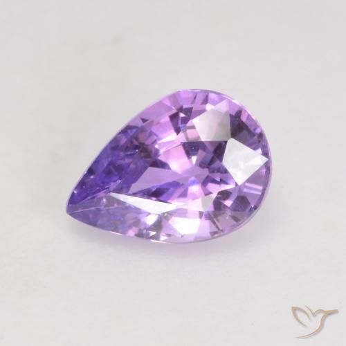 Zaffiro Viola medio naturale da 0.64 ct, Forma a pera, VS