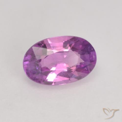 Zaffiro Viola rosato intenso naturale da 0.55 ct, Ovale, VS