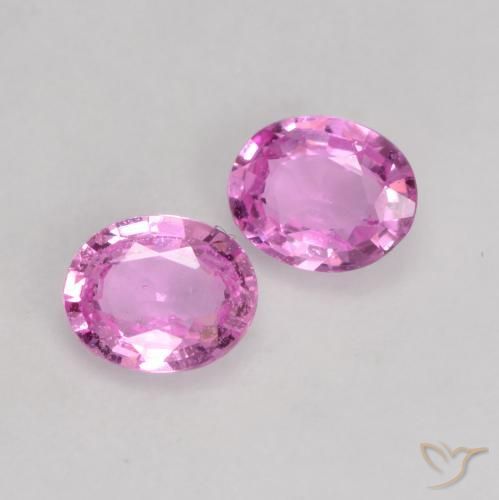 Gemme di Zaffiro Viola-Rosa naturale da 0.66 ct, Ovale, VVS-VS