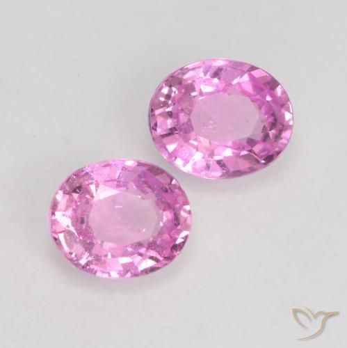 Gemme di Zaffiro Viola-Rosa naturale da 0.90 ct, Ovale, VS