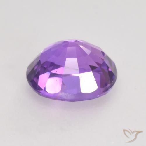 Zaffiro Viola Rosa Intenso naturale da 0.80 ct, Ovale, VVS-VS