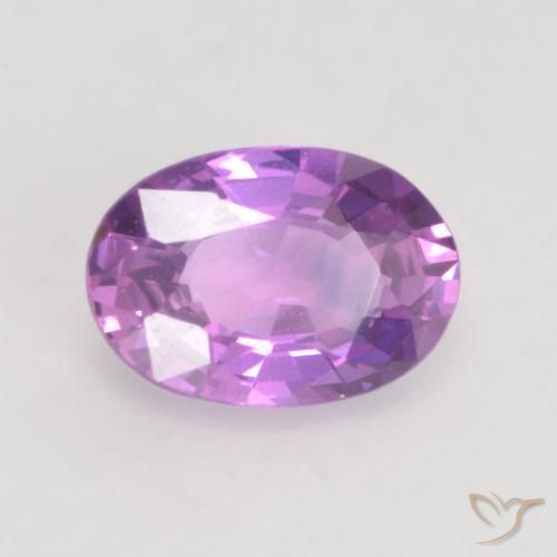 Zaffiro Viola Rosa Intenso naturale da 0.58 ct, Ovale, VVS-VS