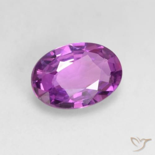 Zaffiro Viola medio naturale da 0.47 ct, Ovale, VVS-VS