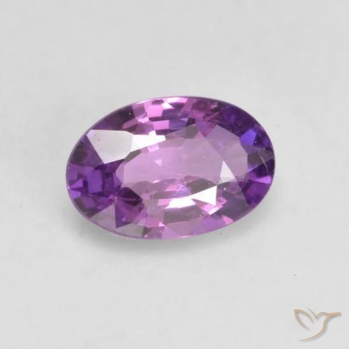 Zaffiro Viola Rosa Intenso naturale da 0.48 ct, Ovale, VVS-VS