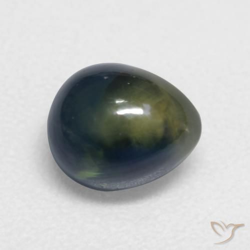 1.39ct Naturale Verde scuro Zaffiro, Forma a pera, Traslucido