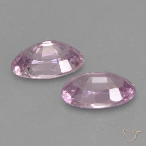 Gemme di Zaffiro Rosa viola reale molto chiaro naturale da 0.56 ct, Ovale, VVS-VS