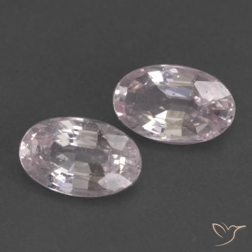Gemme di Zaffiro Rosa violaceo Bianco naturale da 0.62 ct, Ovale, VVS-VS