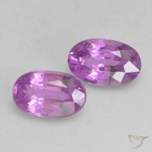 Gemme di Zaffiro Viola intenso naturale da 0.60 ct, Ovale, VVS-VS