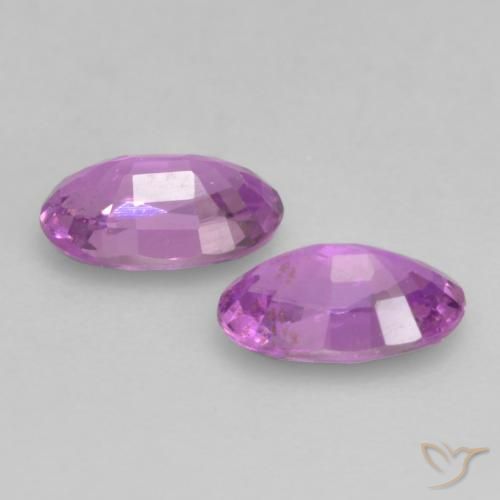 Gemme di Zaffiro Viola intenso naturale da 0.60 ct, Ovale, VVS-VS