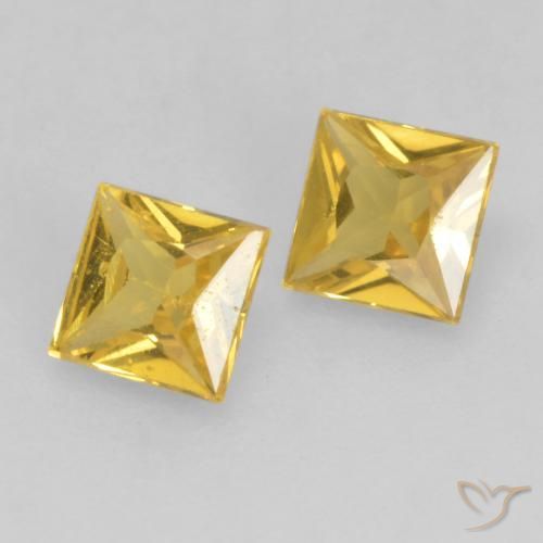 Gemme di Zaffiro Dorato naturale da 0.55 ct, Quadrato, VS