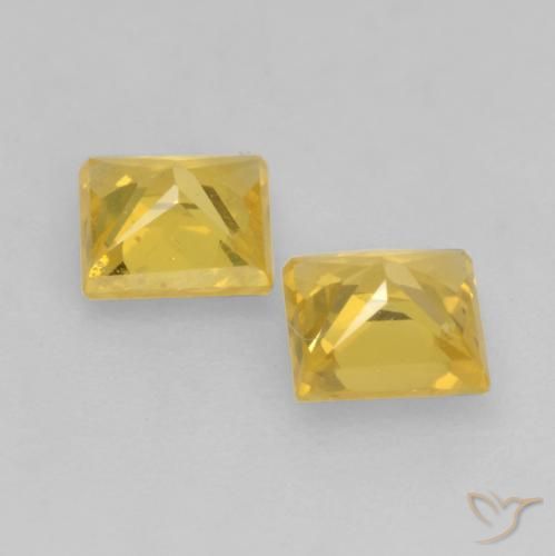 Gemme di Zaffiro Dorato naturale da 0.55 ct, Quadrato, VS