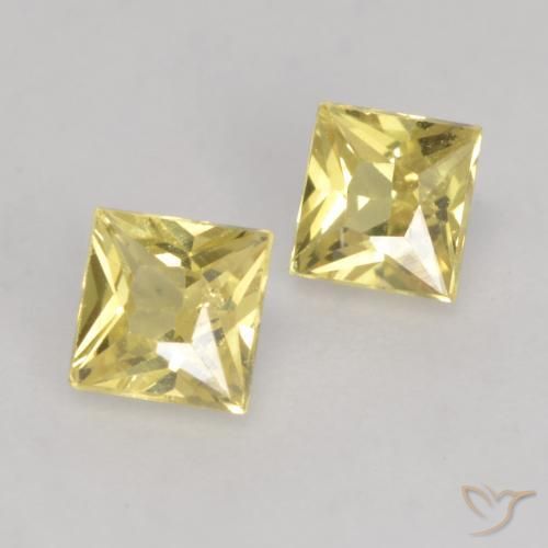 Gemme di Zaffiro Giallo Toscana naturale da 0.55 ct, Quadrato, VS