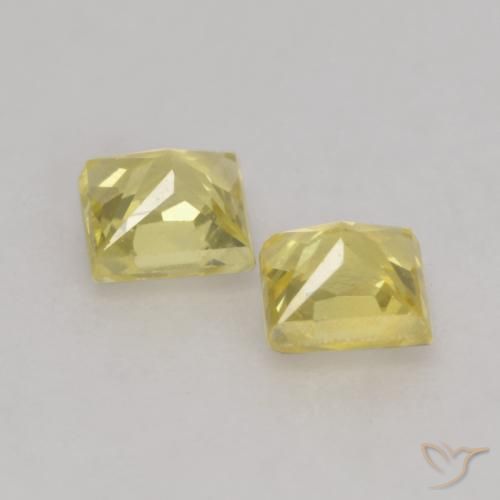 Gemme di Zaffiro Giallo Toscana naturale da 0.55 ct, Quadrato, VS