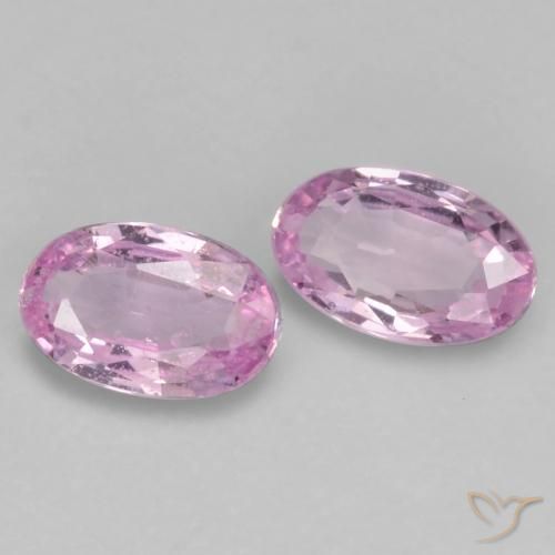Gemme di Zaffiro Rosa porpora chiaro reale naturale da 0.53 ct, Ovale, VVS-VS