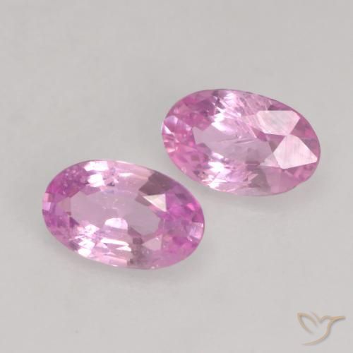 Gemme di Zaffiro Rosa intenso naturale da 0.48 ct, Ovale, VVS-VS