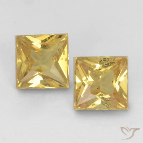 Gemme di Zaffiro Dorato naturale da 0.56 ct, Quadrato, VS