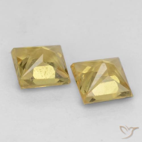 Gemme di Zaffiro Dorato naturale da 0.56 ct, Quadrato, VS