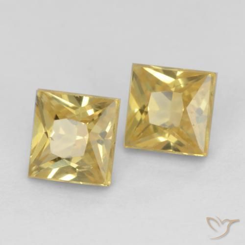 Gemme di Zaffiro Dorato naturale da 0.56 ct, Quadrato, VS
