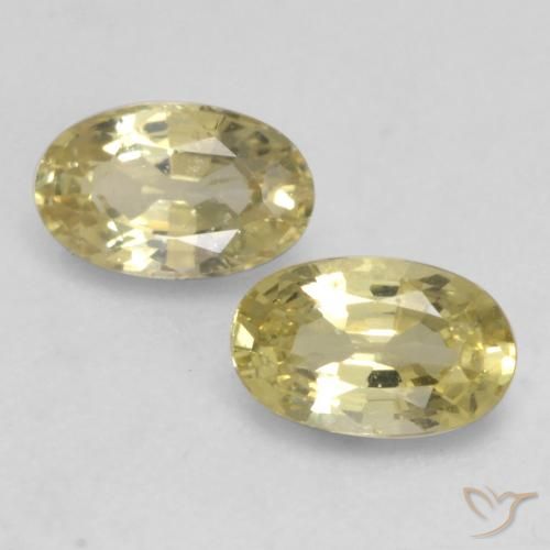Gemme di Zaffiro Giallo medio-chiaro naturale da 0.64 ct, Ovale, VVS-VS