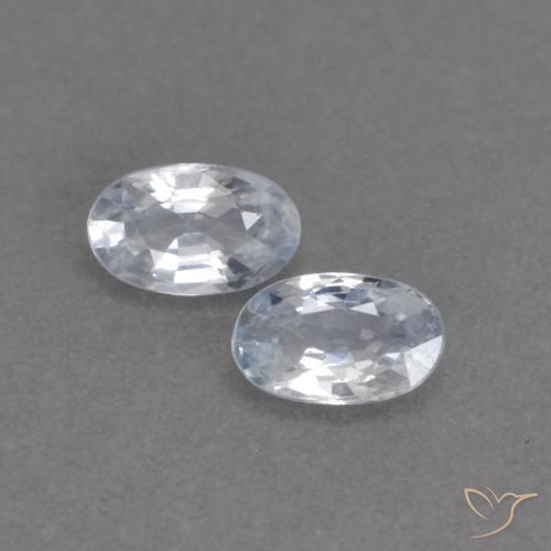 0.55ctw Naturale Bianco bluastro Zaffiro, Ovale, VVS-VS
